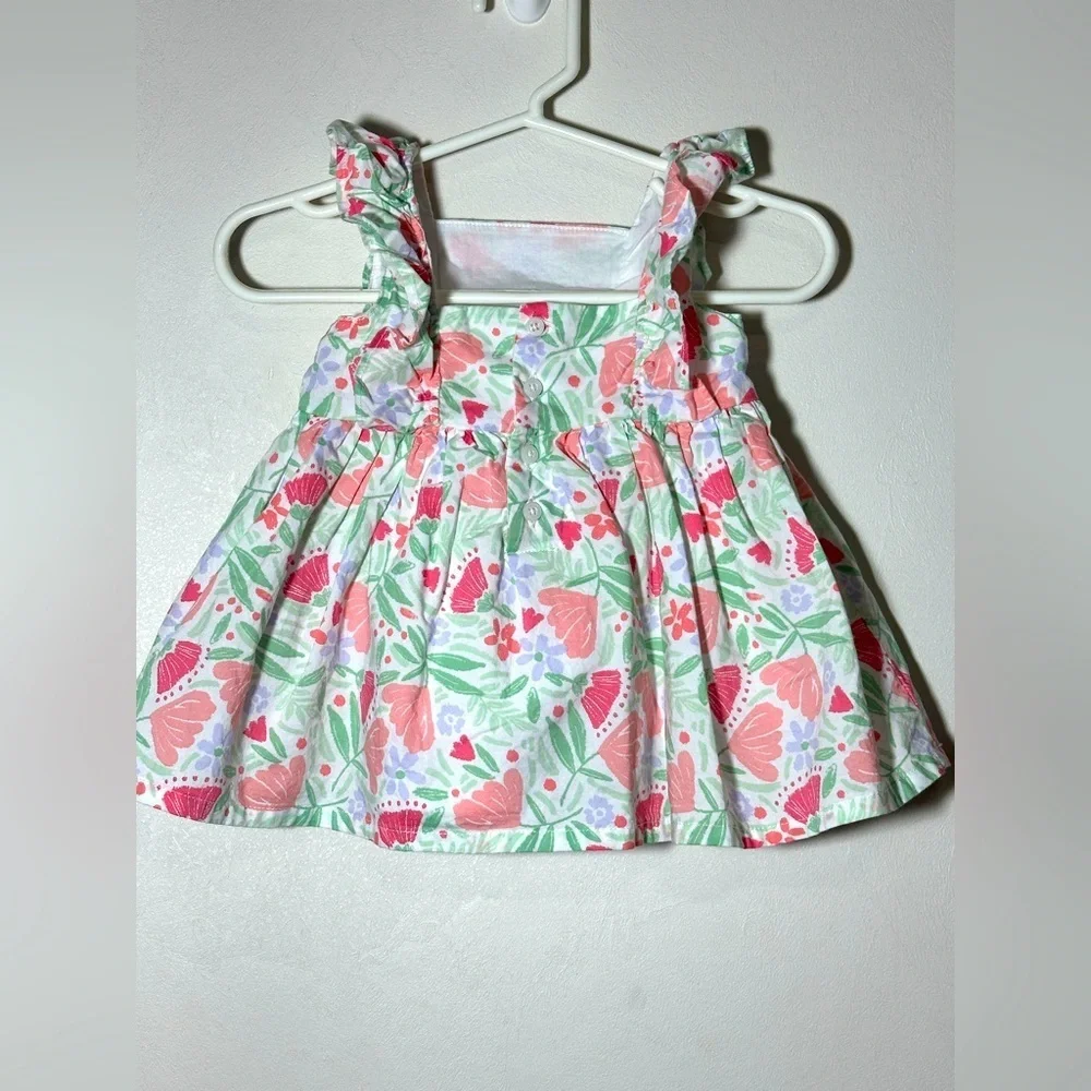 Carters Spring Floral Baby Sundress with Ruffle Straps 100% Cotton 0-3 months
